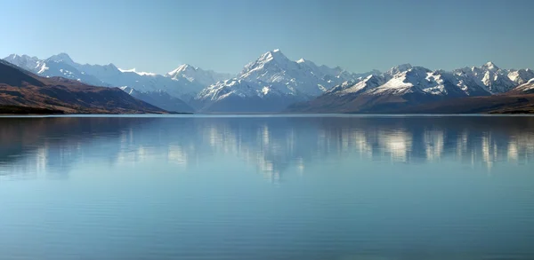 Mount Cook & Lake Pukaki Panorama Hintergrund — Stockfoto