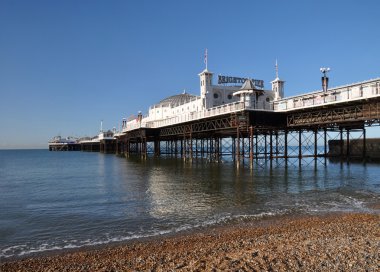 Brighton England - Vertical Panorama of the Famous Brighton Pier clipart