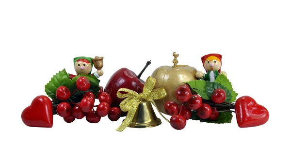 Рождественский борщ - оладьи, аппликации и ягоды на белом хлебе — стоковое фото