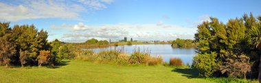 Canterbury bir & p göstermek araba park panorama, christchurch, Yeni Zelanda