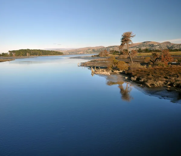 Christchurch ujście w zimie panoramy pionowe — Zdjęcie stockowe