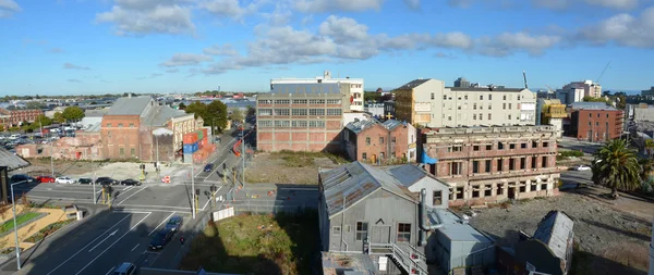 Christchurch aardbeving luchtfoto rode zone panorama — Stockfoto