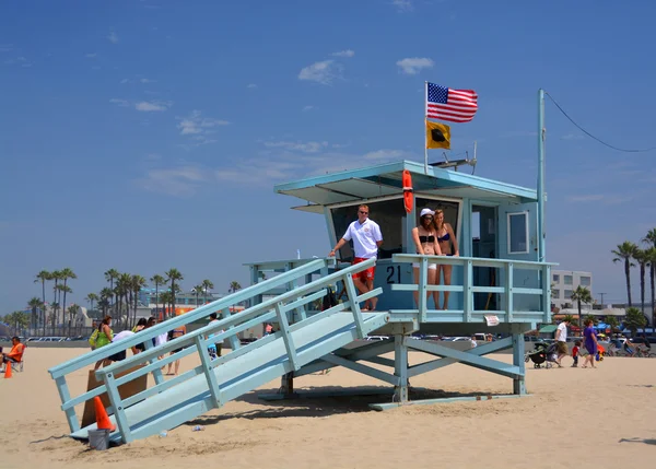 Babe Watch at the Life Guard Hut at Venice Beach — Stock Photo, Image