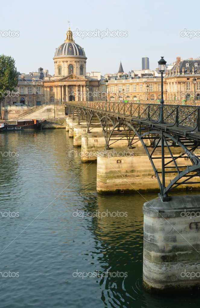 Mid Morning at Pont Des Arts Bridge & Institut de France Buildin