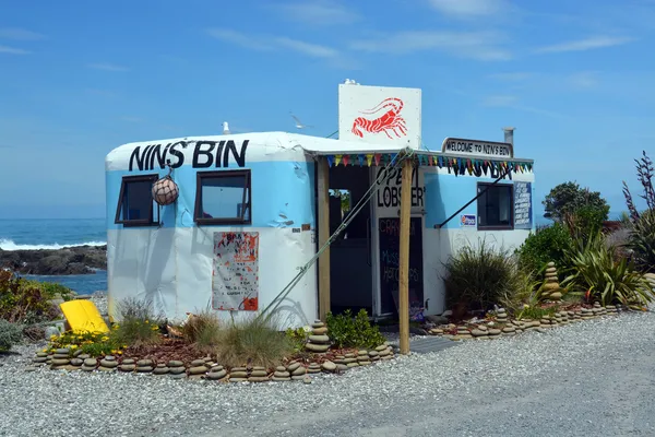 Nnis bin gamberi & negozio di aragosta, kaikoura — Foto Stock