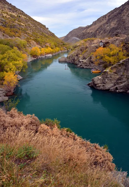 Kawarau rokle jetboating a zlato, posouvání, Nový Zéland — Stock fotografie