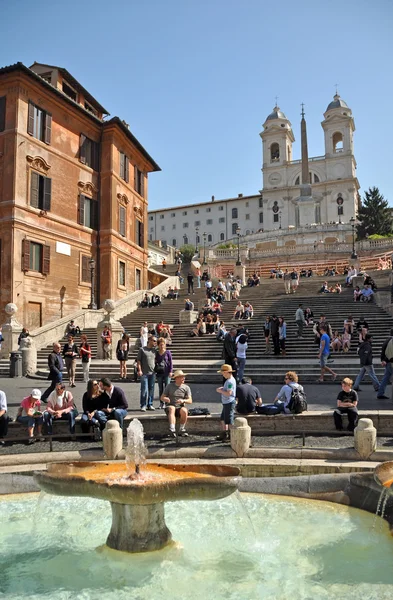 İspanyol adımlar, Roma İtalya bahar — Stok fotoğraf