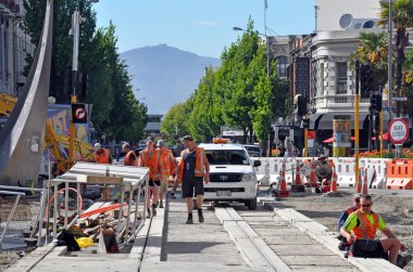 Christchurch Earthquake - New Tram Tracks clipart