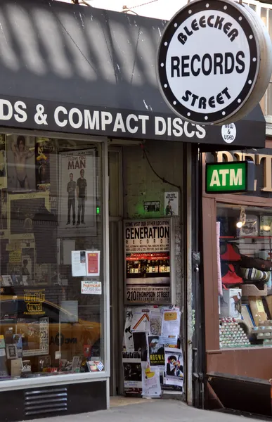 Tienda de discos Bleeker Street, Greenwich Village, Nueva York, Estados Unidos — Foto de Stock