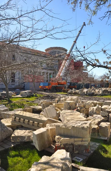 克莱斯特彻奇地震-天主教大教堂恢复 — 图库照片