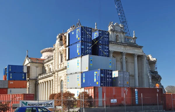 Christchurch Earthquake - Salvare la cattedrale cattolica con Con — Foto Stock