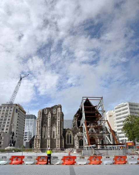 Christchurch City Cattedrale Anglicana Rovine — Foto Stock