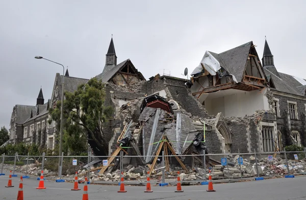 Trzęsienia ziemi w Christchurch - wali cranmer placu budowy — Zdjęcie stockowe