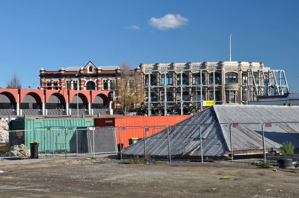 Saving the McKenzie & Willis Facade, Christchurch New Zealand — Stock Photo, Image