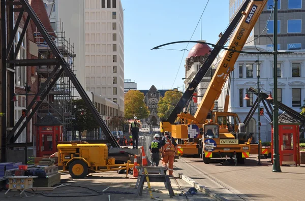 Aardbeving in Christchurch - worcester straat reparaties. — Stockfoto