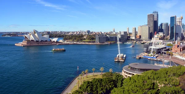 Sydney Harbour & Opera House Panorama da Ponte . — Fotografia de Stock