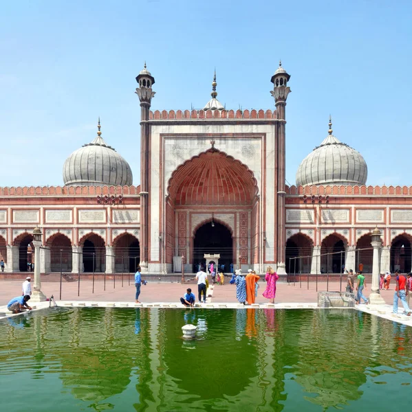 Delhi Indien April 2012 Jama Masjid Großaufnahme Der Größten Muslimischen — Stockfoto