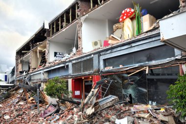 Earthquake - Retail Shops Destroyed, Christchurch, New Zealand.