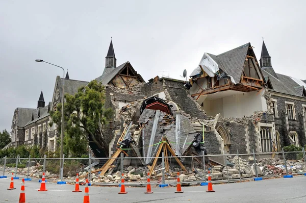 Earthquake Historic Building Destroyed Christchurch New Zealand — Foto Stock