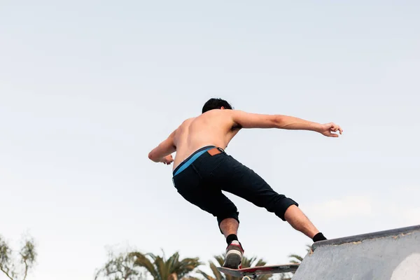 Jonge schaatser op de top van de skatebaan — Stockfoto