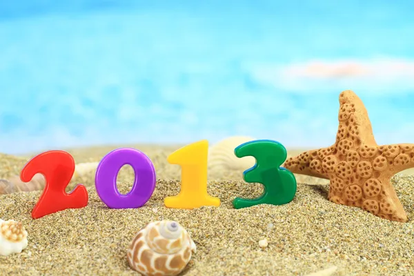 Nuevo año 2013 en la playa — Foto de Stock