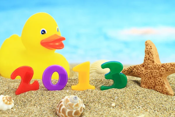 Nuevo año 2013 en la playa — Foto de Stock