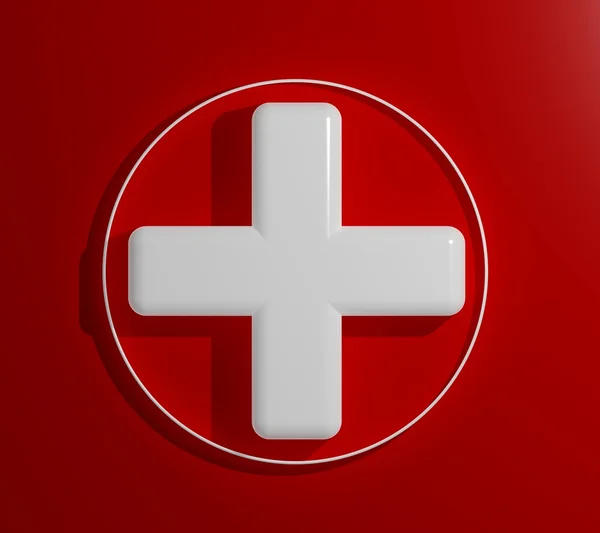 Krzyż 3D zdrowie znak — Zdjęcie stockowe