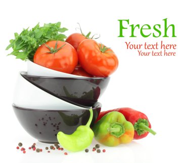 Taze domates ve biber.