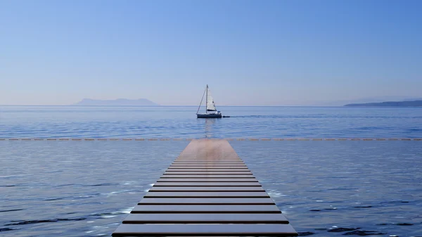 Sailing yacht on Sea — Stock Photo, Image