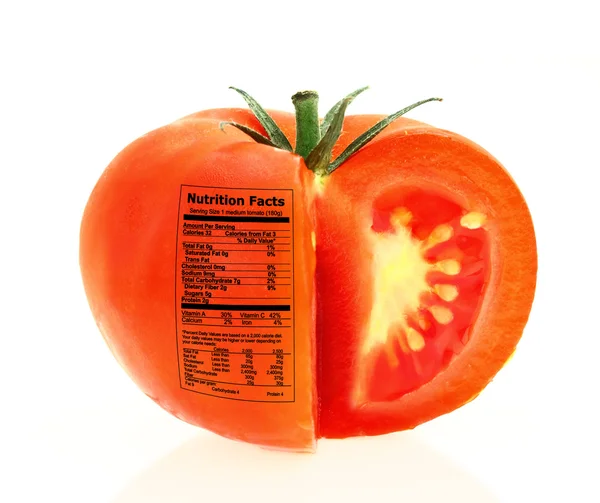 Tomato nutrition facts — Stok fotoğraf