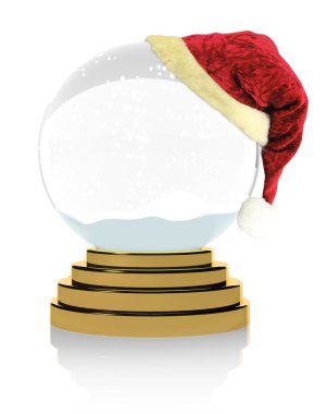 beyaz zemin üzerinde boş Noel kar küresi