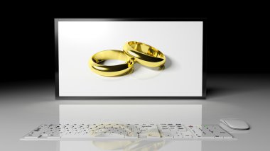 Wedding rings in the widescreen clipart