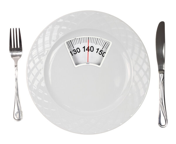 Белая пластина с весом
