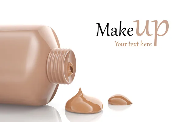 Make-up Stichting cream geïsoleerd op witte achtergrond — Stockfoto