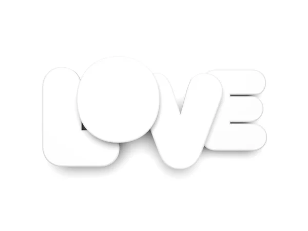:Branco 3d cartas de amor — Fotografia de Stock