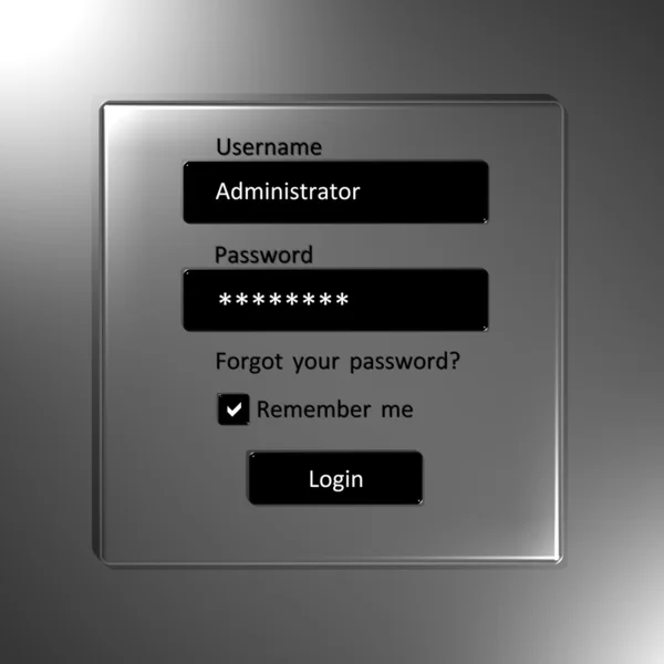 Formulário de login na tela digital — Fotografia de Stock