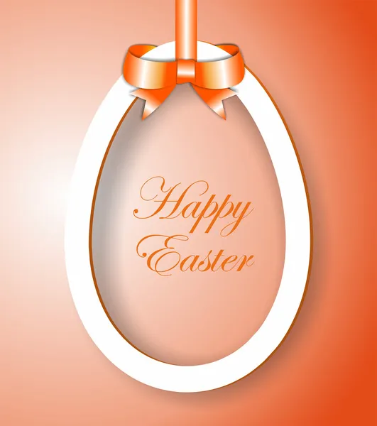 Paper Easter egg hanging on a bow — Stock Photo, Image