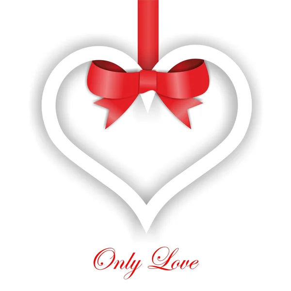 Paper Heart ornament on white background. Valentines day card — Stock Photo, Image