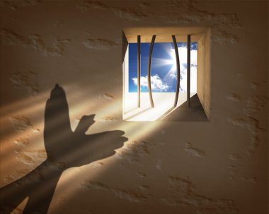 Hapishane penceresi. özgürlük kavramı