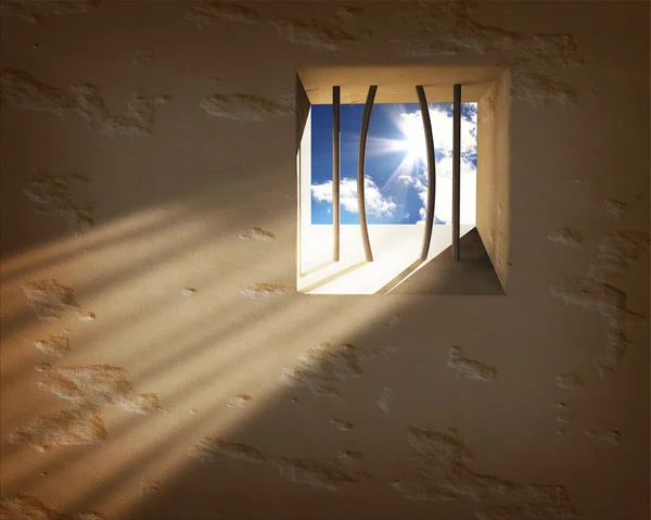 Hapishane penceresi. özgürlük kavramı