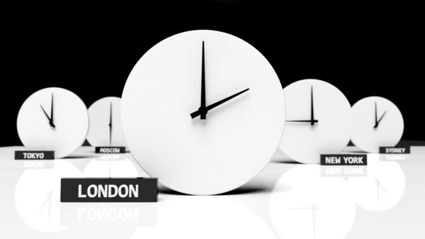 Time zone clocks — Stock Photo, Image