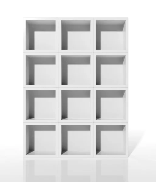 3D-witte planken voor exposeren — Stockfoto