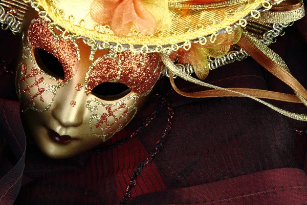 Vintage carnival mask on black background — Stock Photo, Image
