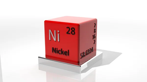 Nickel, 3d chemical element of the periodic — Stock Photo, Image