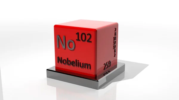 Nobélio, elemento químico 3d do periódico — Fotografia de Stock
