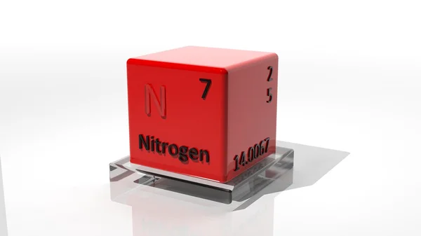 Nitrogen, 3d chemical element of the periodic — Stock Photo, Image