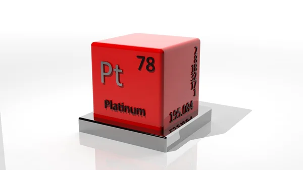 Platin, 3D-chemisches Element des Periodensystems — Stockfoto