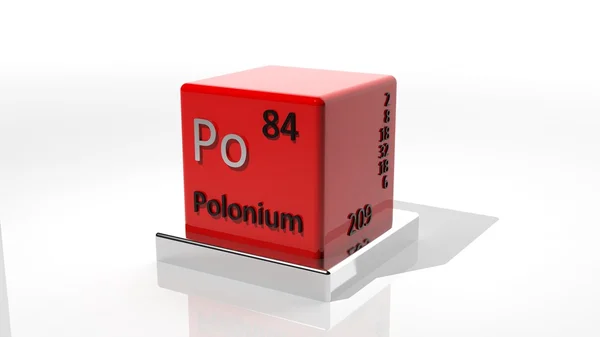 Polonium, 3d chemical element of the periodic — Stock Photo, Image