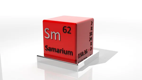 Samário, elemento químico 3d do periódico — Fotografia de Stock