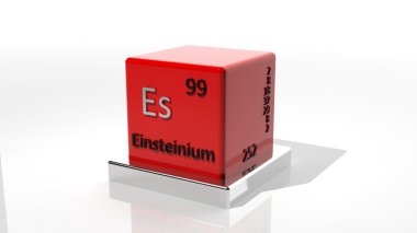Einsteinium, 3d chemical element of the periodic table clipart